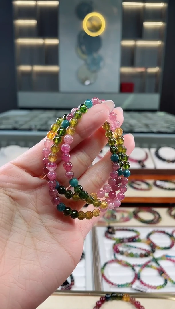 未镶嵌老矿碧玺三圈手串5mm+碧玺（多样性发一条）T