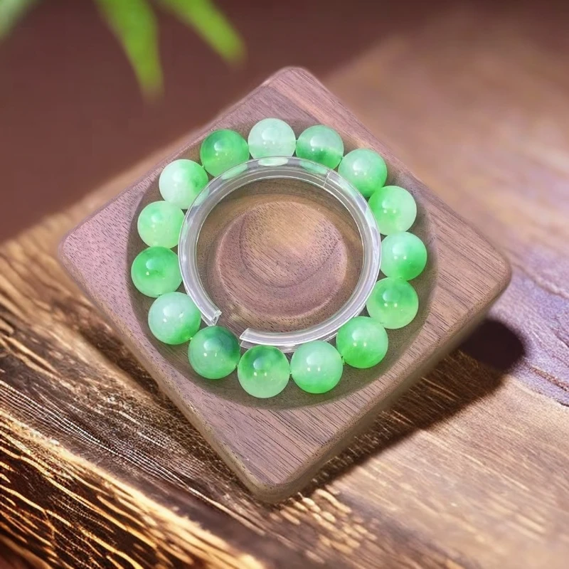 【佳玺珠宝】536 精美手串 绿花14mm