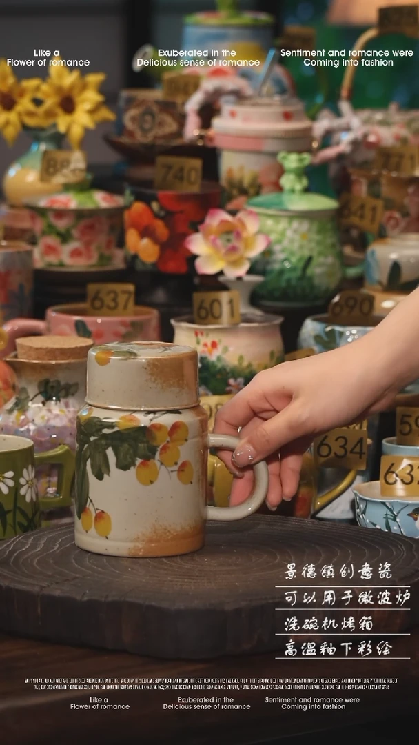陶瓷景德镇高温釉下彩绘设计师款式