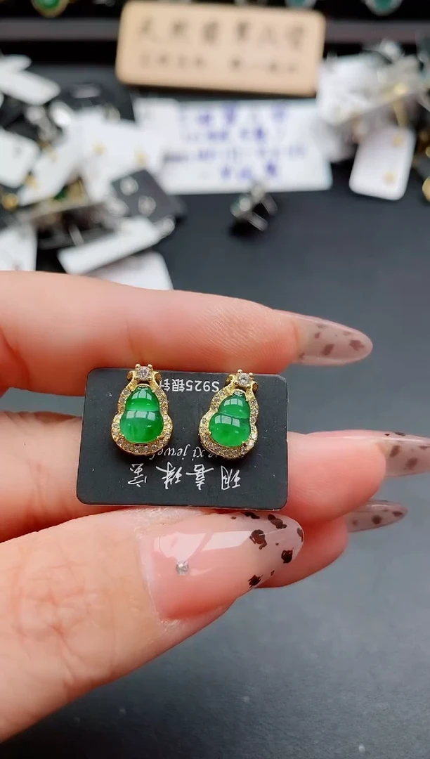 银S925镶嵌戒指翡翠1