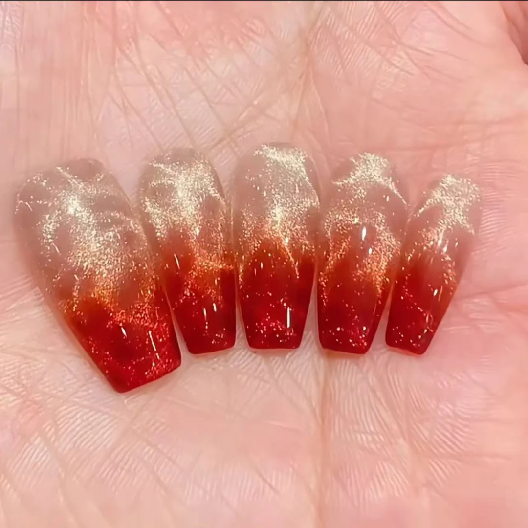 【烈火】纯手工穿戴甲高端定制美甲贴片