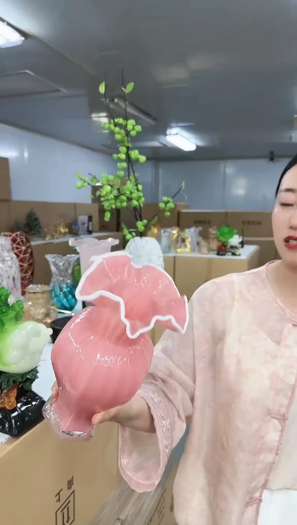 花间集水晶琉璃摆件     花瓶