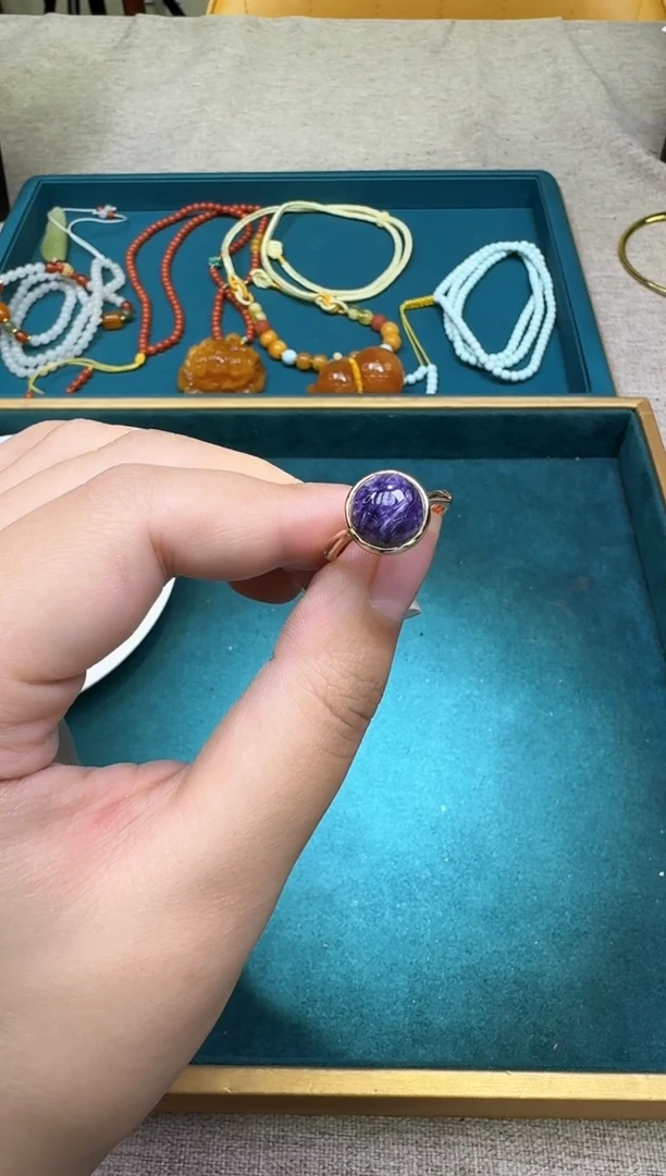 未镶嵌查罗石（紫龙晶）戒指多样性发一件 705