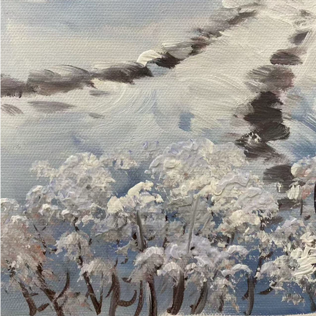 林彦新***冬景11.10-约50-60厘米-手绘油画-麻布