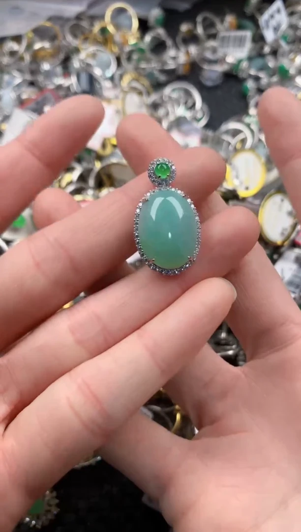 银S925镶嵌戒指翡翠111    10