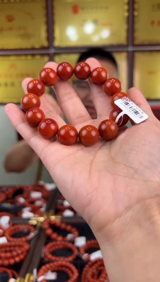未镶嵌手串南红玛瑙15mm无胶无裂