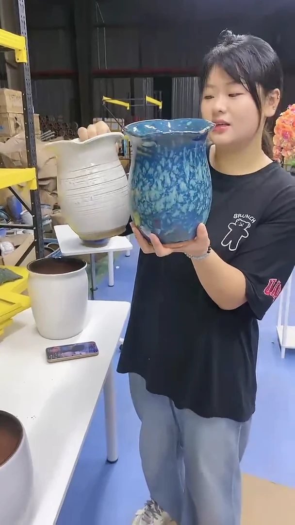 宜兴紫砂粗陶花盆