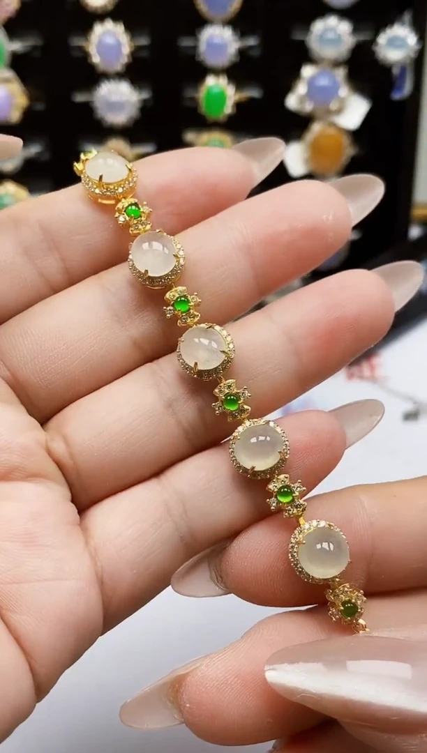 银S925镶嵌戒指翡翠0157
