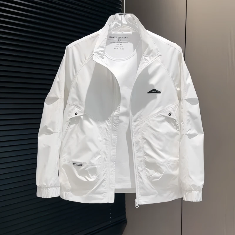 春秋季新款时尚工装立领夹克潮流男士户外运动宽松百搭休闲外套潮