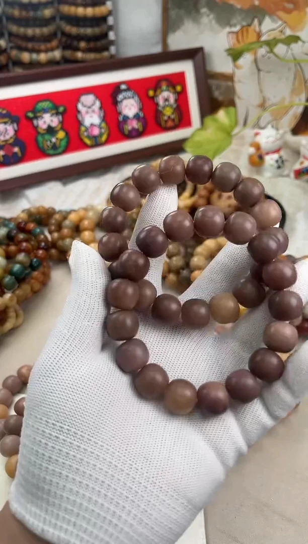 手串菩提根/象牙果a744 卡15 干磨胖紫