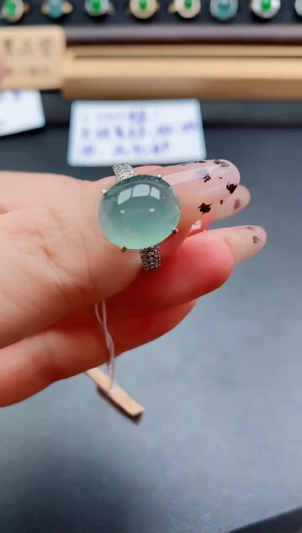 银S925镶嵌戒指翡翠1