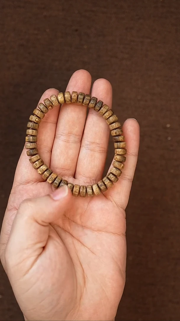 沉香手串5克+金沙叶精工天然算盘珠单圈手串多样性发其一