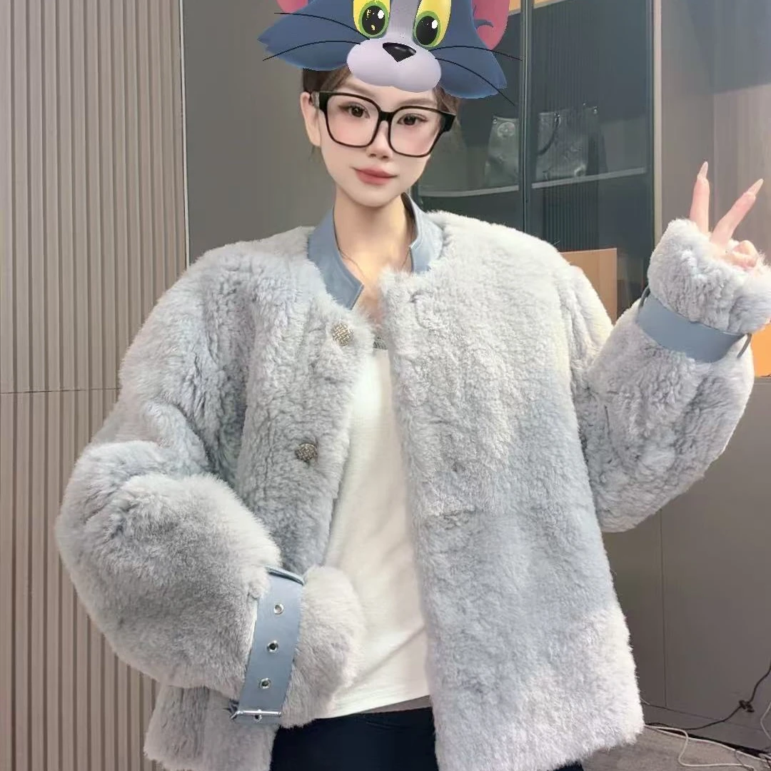 (ZHANG.KeKe）冬季时尚新款休闲气质百搭轻奢保暖皮毛一体XT1203