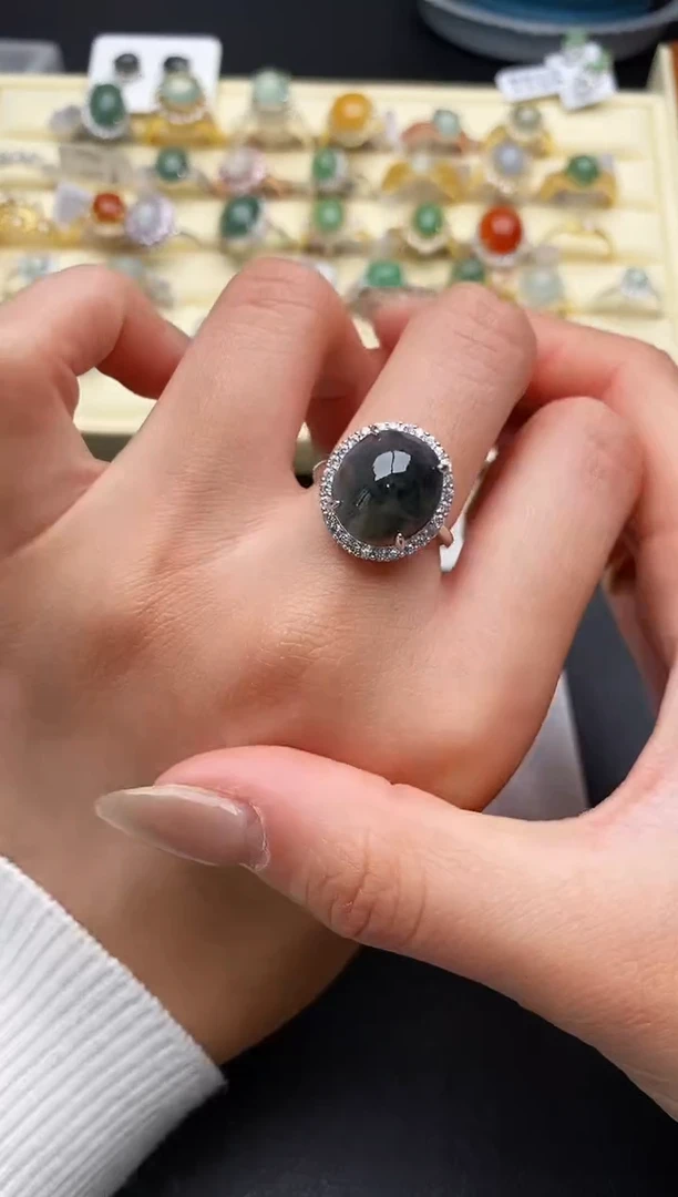 【闪购商品】翡翠戒指银S925镶嵌11111111+5