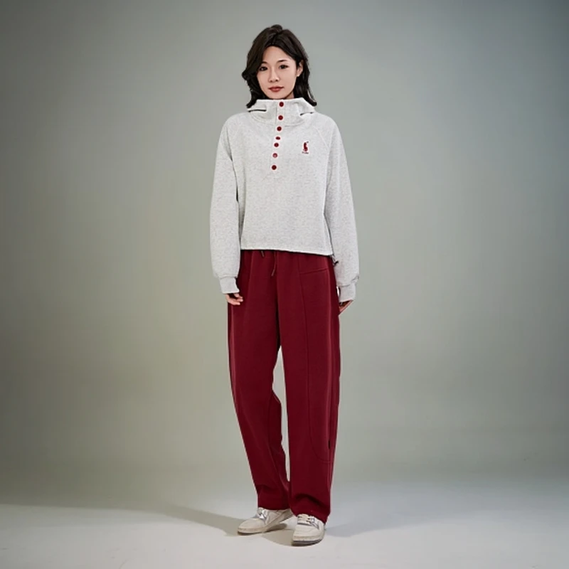 FLEV【加绒】小马新款设计师走秀款时尚刺绣连帽卫衣宽松套装保暖女