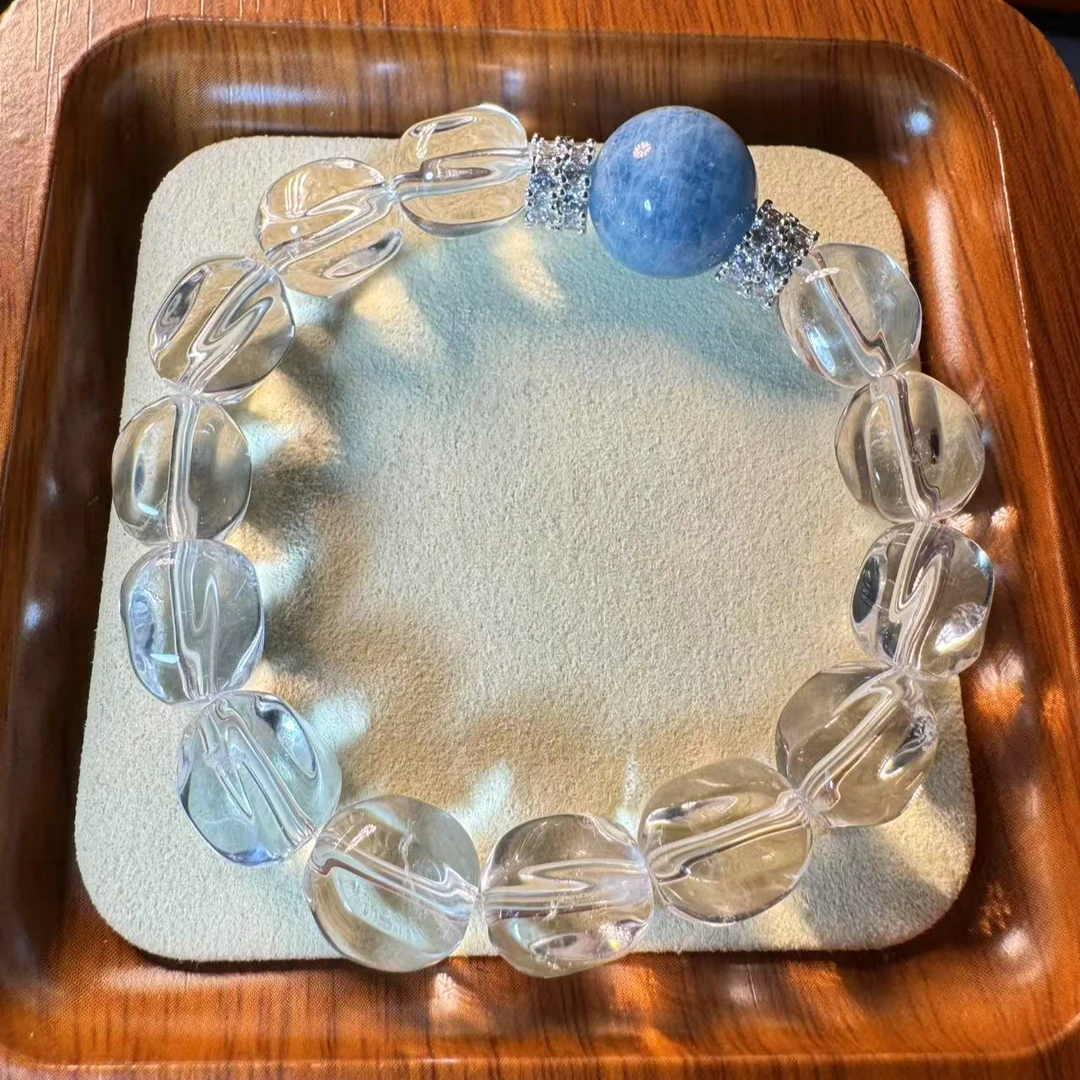 随形白水晶海蓝宝手串 棠禧诺原创 多样性发其一A43