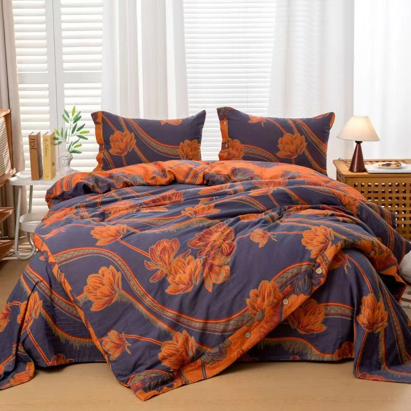 【花溪谷-双人被】-2.0*2.3米全棉双层纱可机洗秋冬被