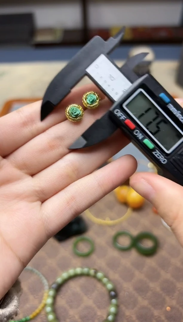 银S925镶嵌绿松石耳饰s925银松石耳钉SH