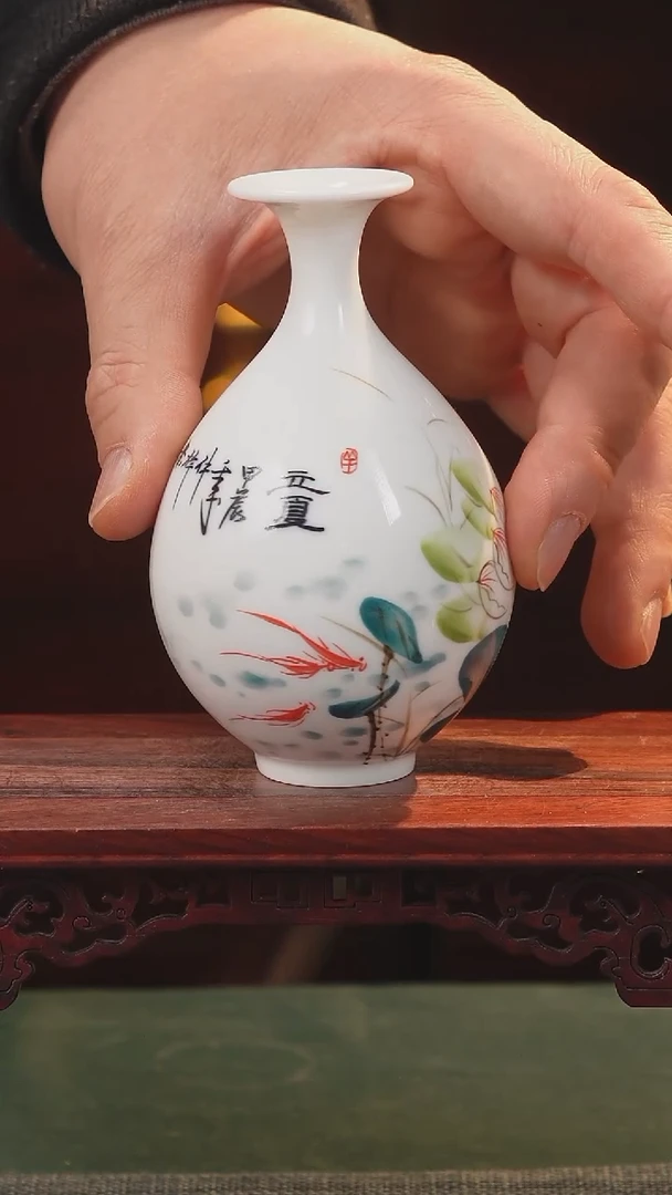 【闪购商品】摆件釉下五彩纯手工手绘原创瓷器