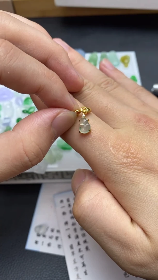 银S925镶嵌定制翡翠翡翠饰品~