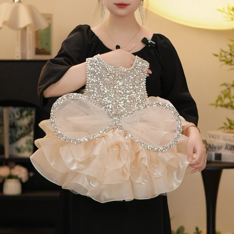 女童公主裙2高品质夏装生日中小童洋气蓬蓬裙女宝周岁礼服