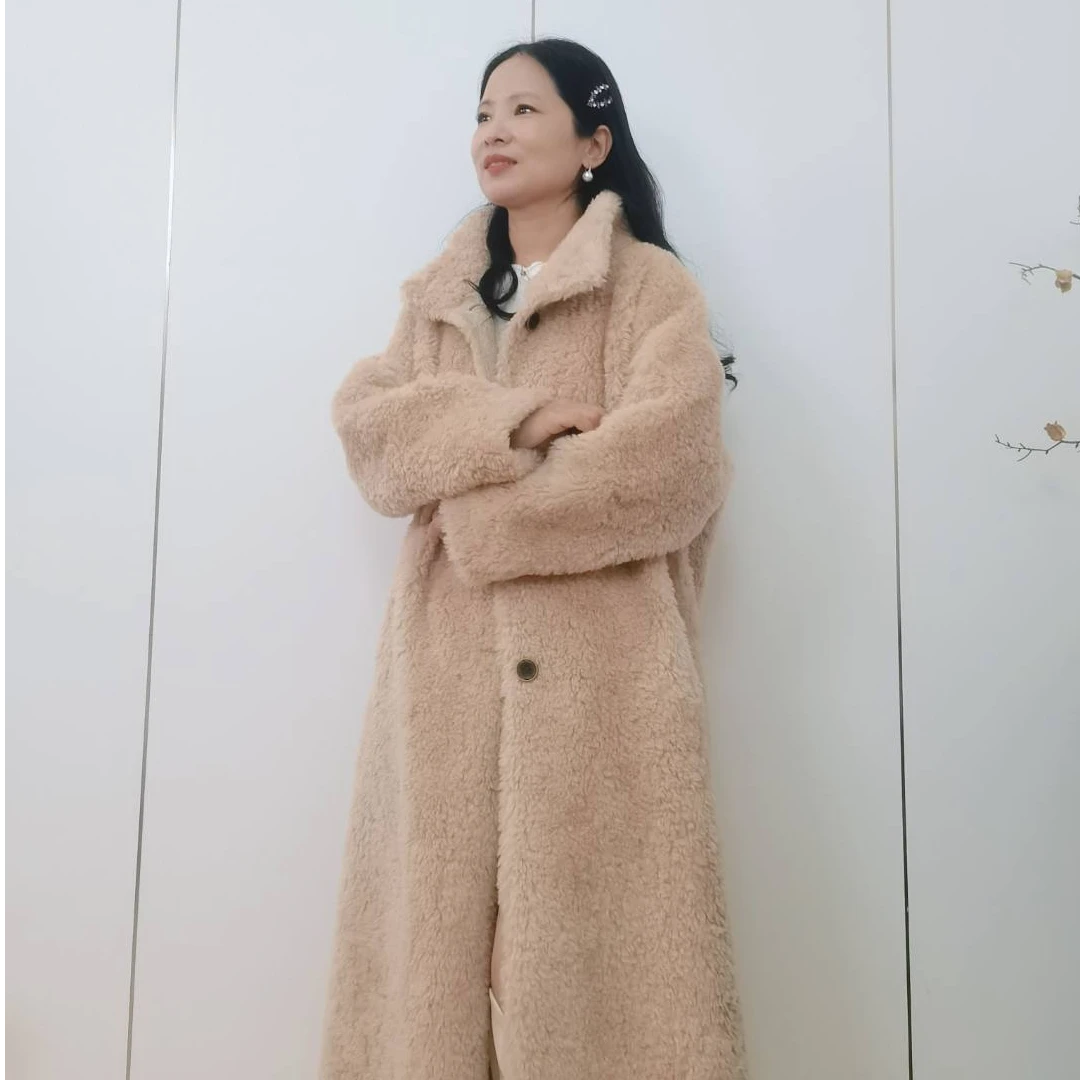 2025冬季海宁新款长款100羊毛女士立领大衣99593