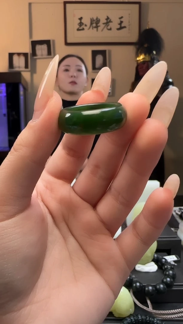 【闪购商品】和田玉碧玉戒指未镶嵌（19-21）