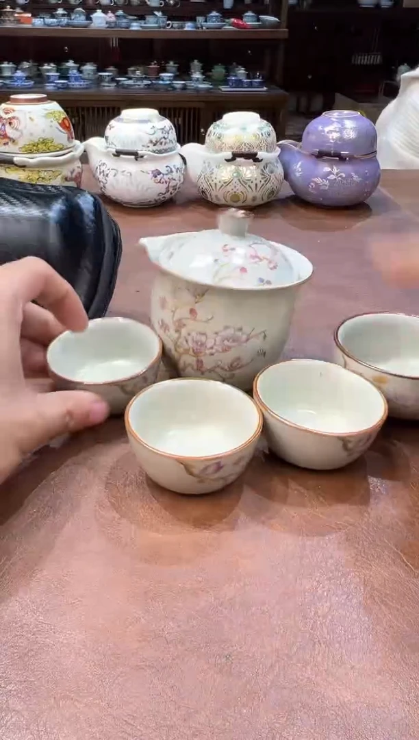 真的很便宜超好看会开片的旅行茶具