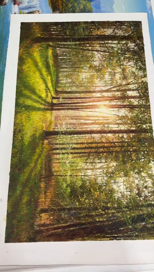 油画【特价画芯】朝鲜画家原创手绘油画作品100*60cm