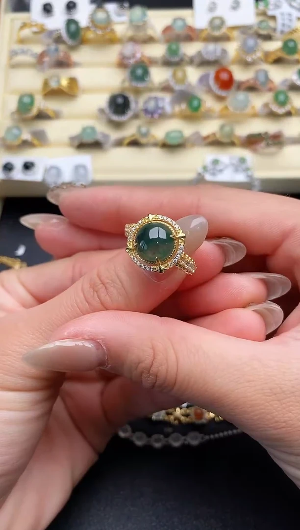 【闪购商品】翡翠戒指银S925镶嵌222222222+7