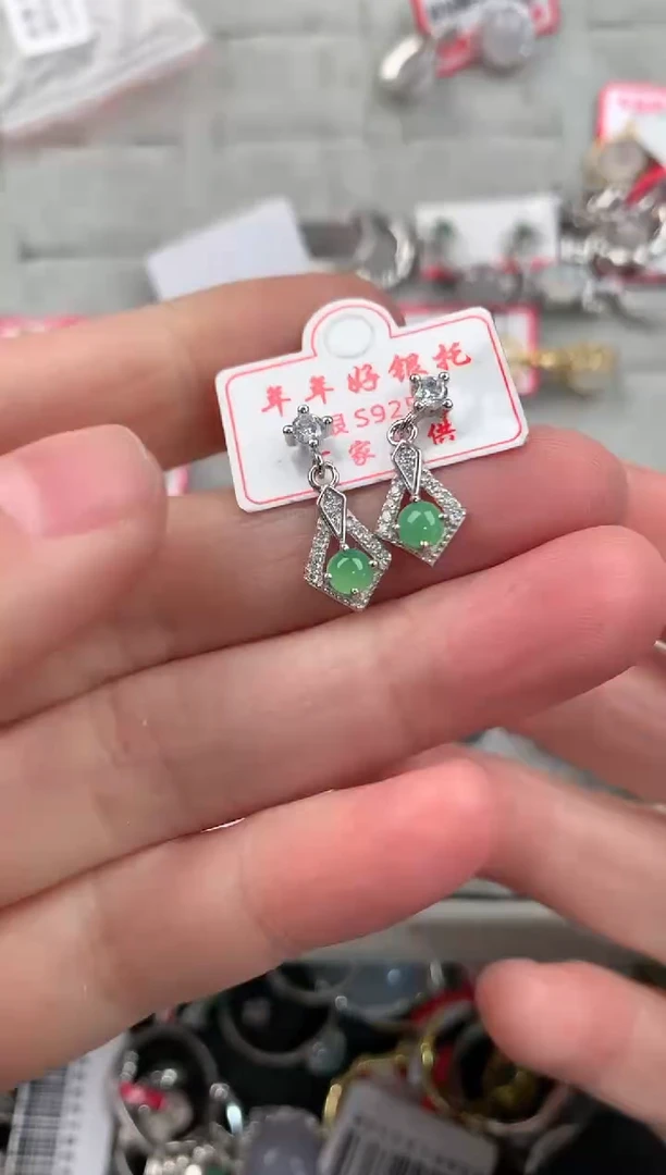 银S925镶嵌戒指翡翠555               7