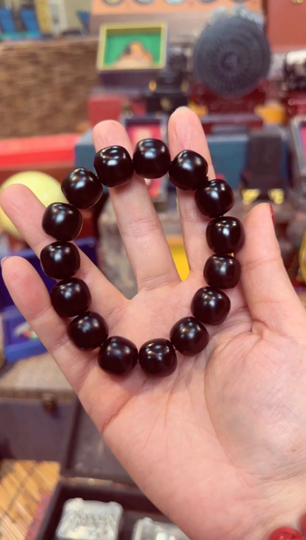 【闪购商品】黑羊脂   桶珠手串  墨