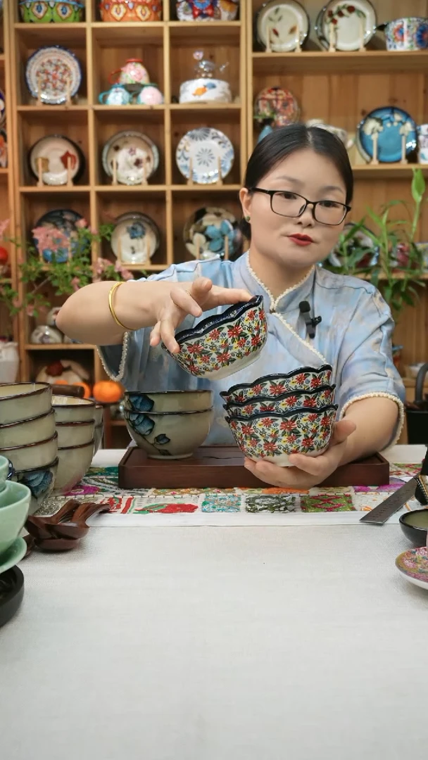 瓷片小可高温陶瓷米饭碗2只