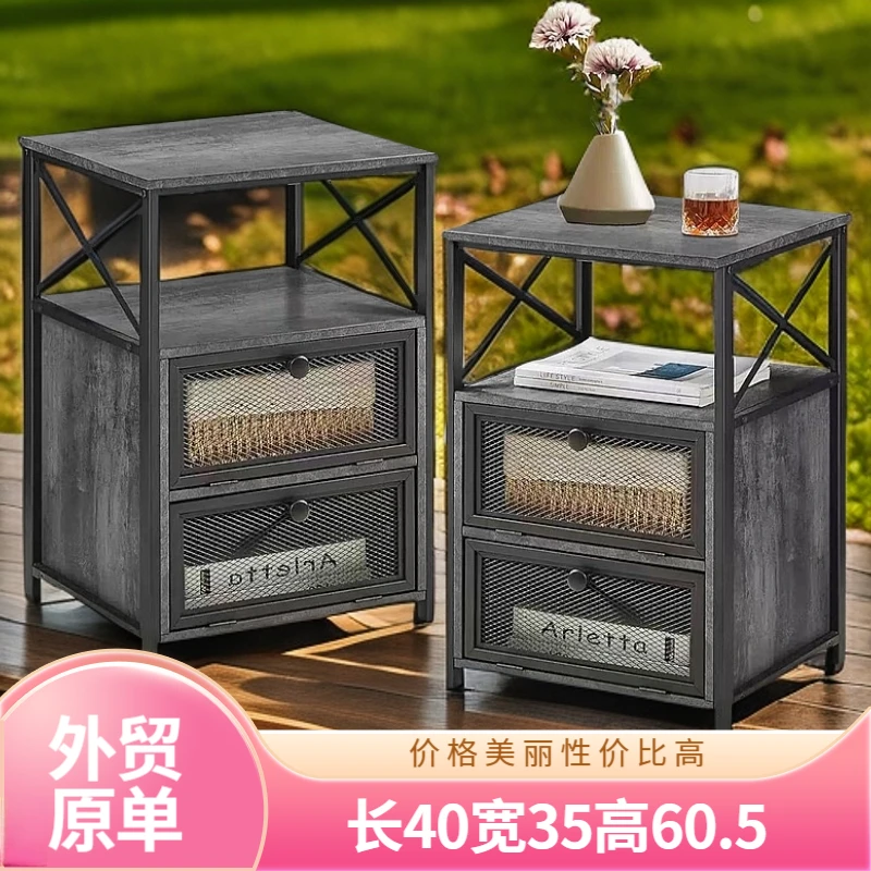 简易床头柜磁吸铁网门造型有设计感床边桌沙发边几厂家床头柜