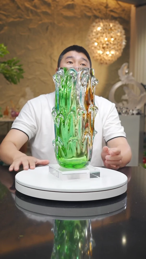 琉璃手工艺品福利三色花瓶