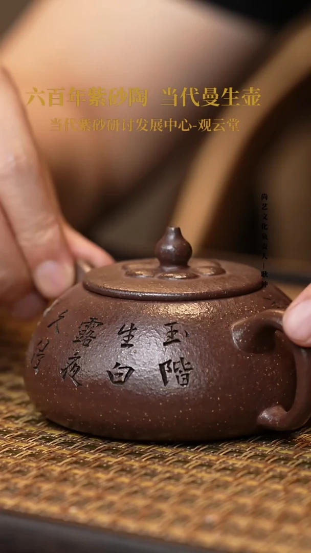 茶壶紫砂紫砂茶壶 紫玉金砂 菱花