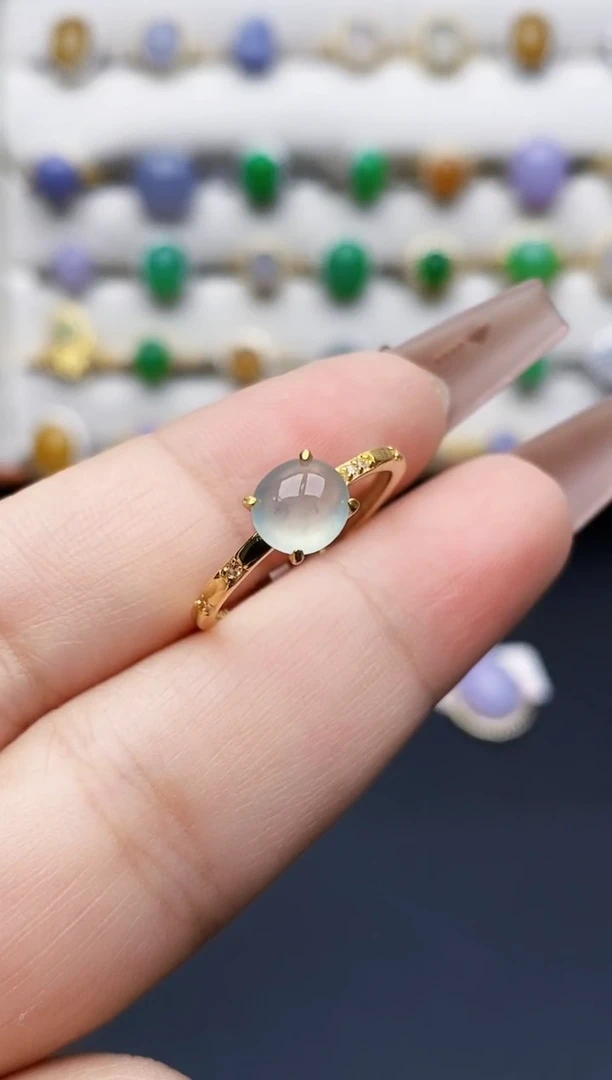 银S925镶嵌戒指翡翠0352