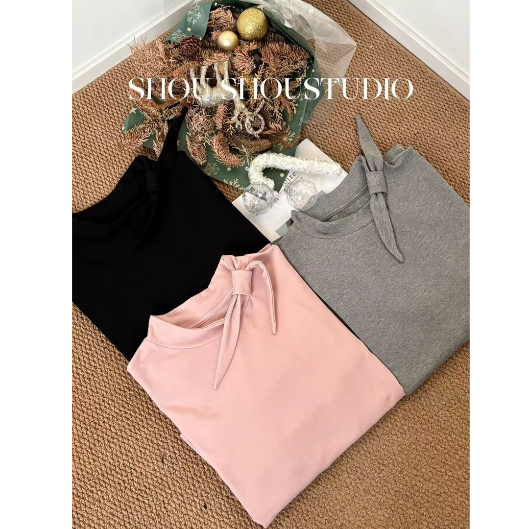 【瘦瘦】兔耳朵-大码小立领甜美风百搭显瘦保暖打底套头S02393