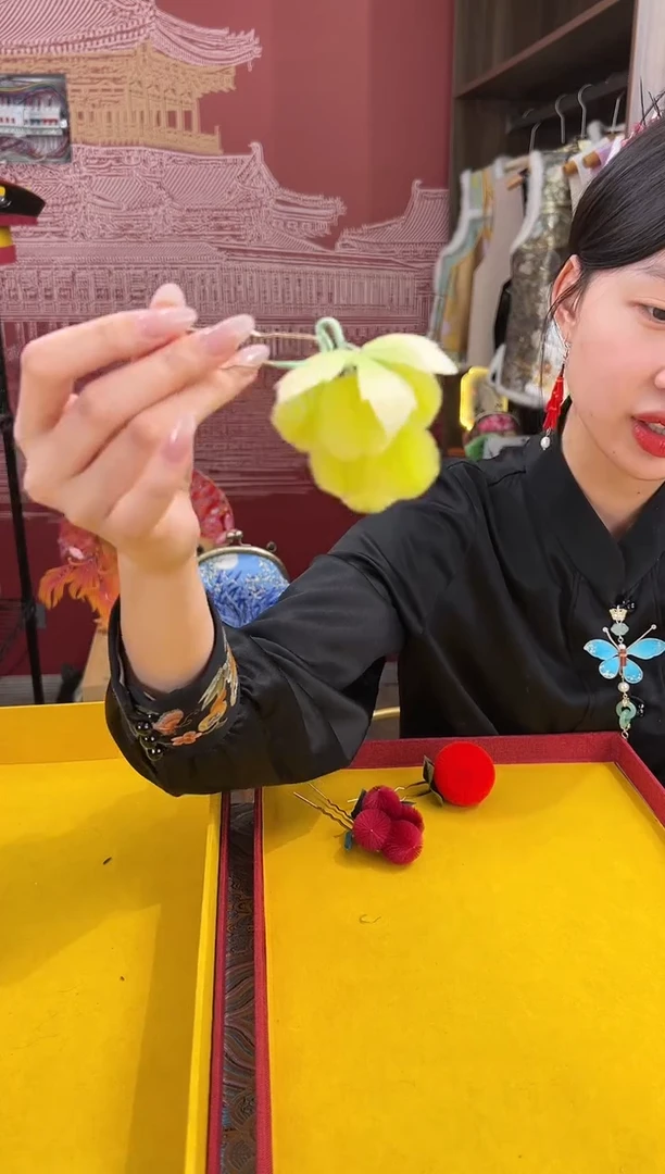 【闪购商品】刺绣非遗绒花（发饰）