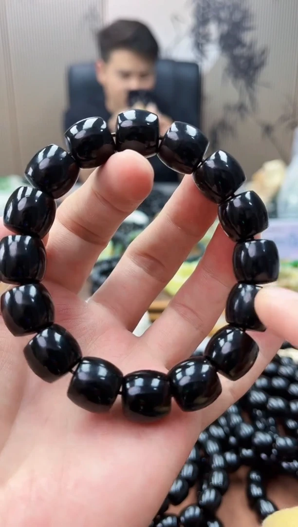 手串未镶嵌和田玉纯天然新疆塔青黑青14