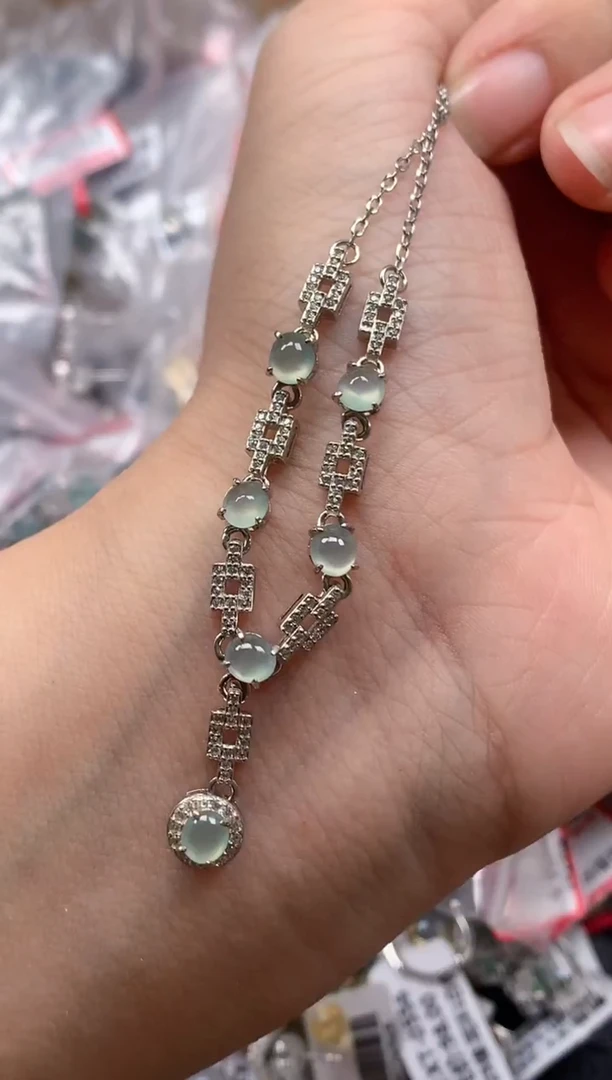 银S925镶嵌戒指翡翠天然A货缅甸翡翠