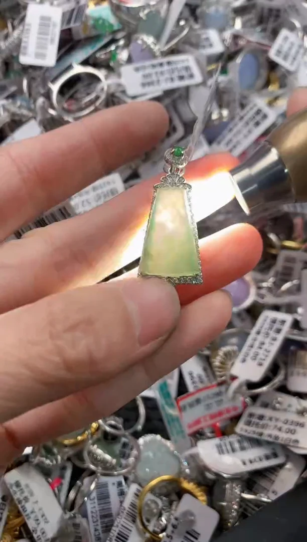 银S925镶嵌戒指翡翠8---10