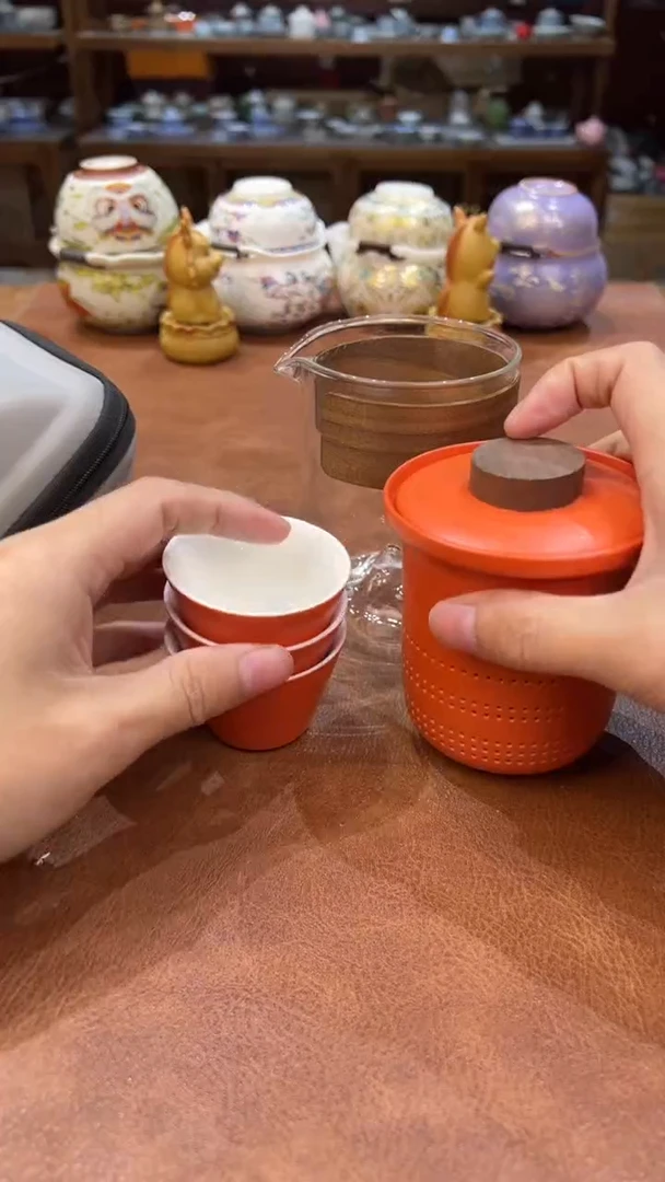 真的很便宜会开片的旅行茶具