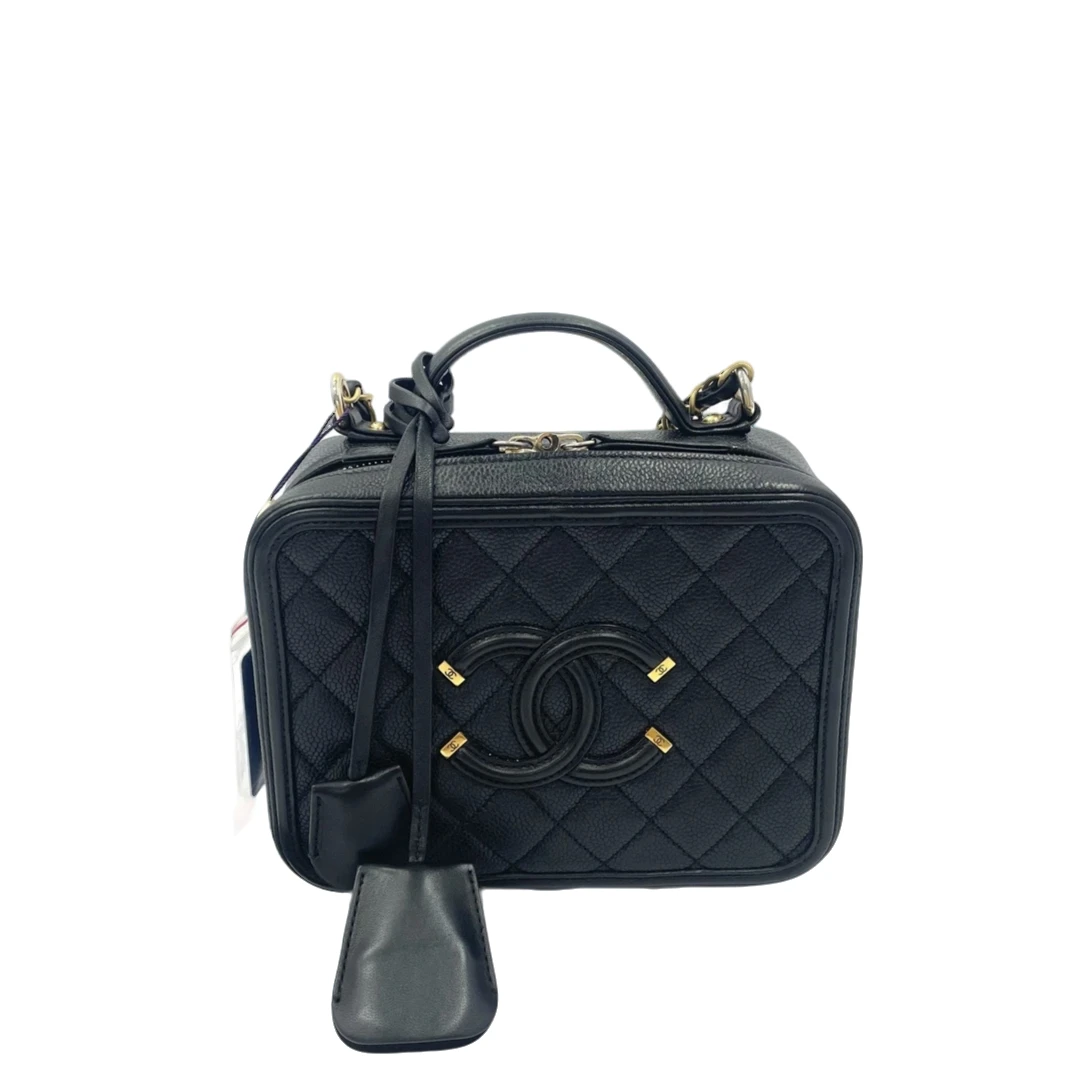 99新 Chanel/香奈儿 黑金相机包