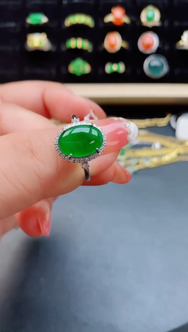 【闪购商品】翡翠戒指银S925镶嵌1211