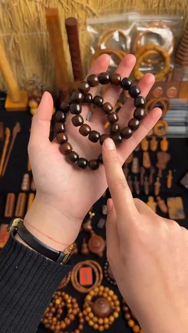 【闪购商品】木雷击枣木 1.5 玉化 桶珠 手串