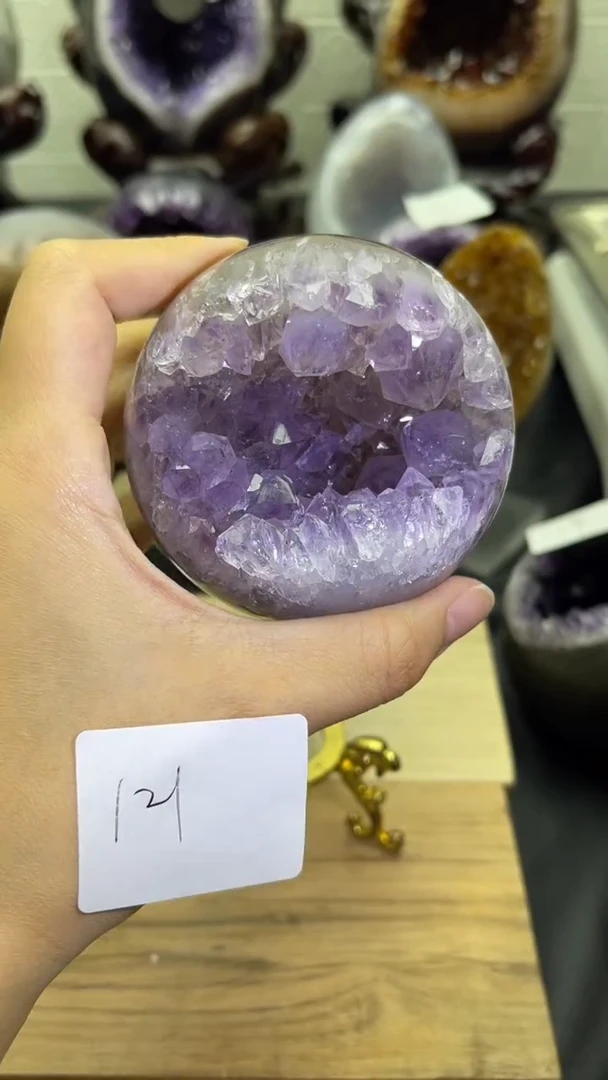 未镶嵌大型摆件（非配饰）紫晶121号开口笑