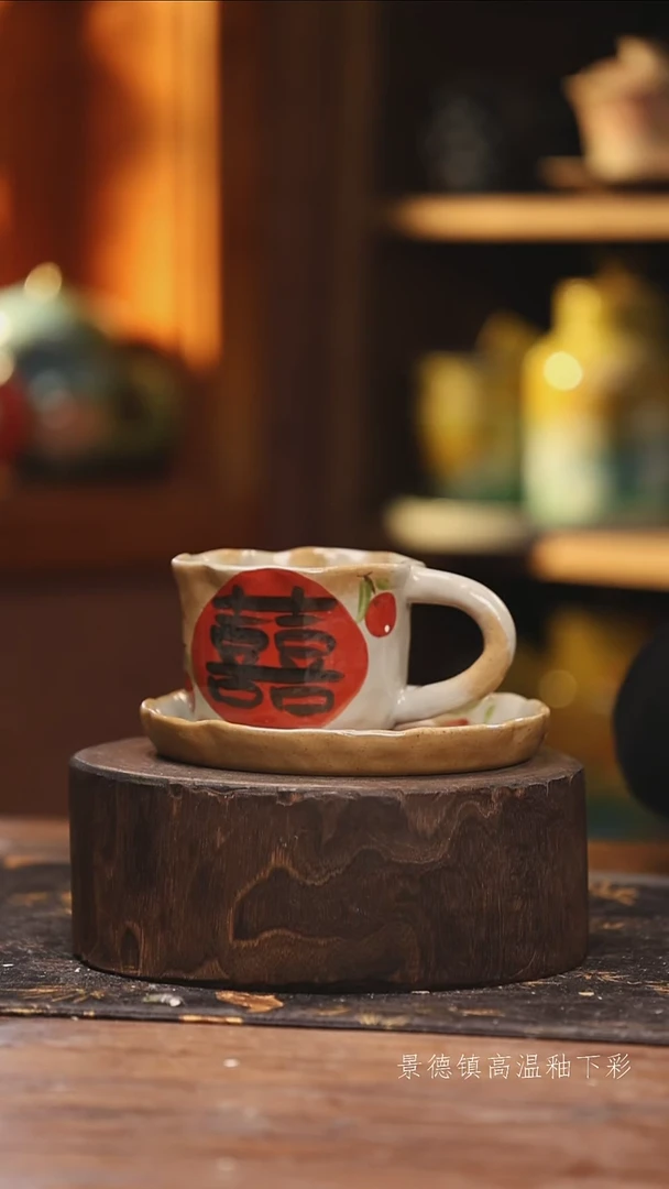 陶瓷景德镇高温釉下手绘陶瓷@L401@