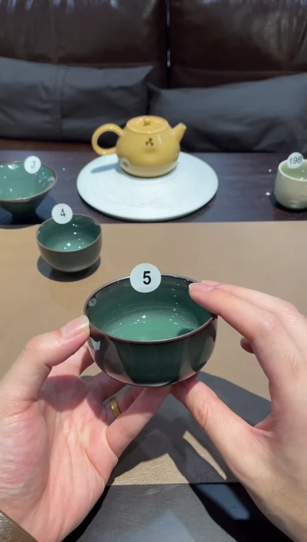 陈*5窑承青瓷墨翠直壁杯