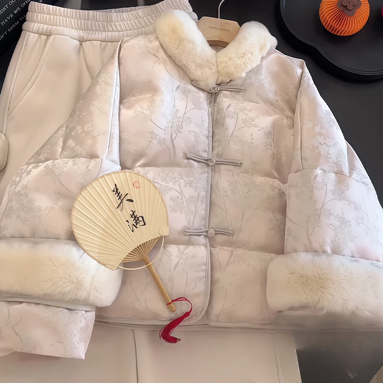 女童国风羽绒服冬装2025新款洋气儿童加厚白鸭绒冬季中式保暖外套